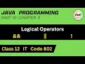 Java Class 12 Logical Operators Unit 3 Information Technology IT Code 802
