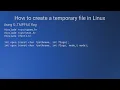How to create a temporary file in Linux