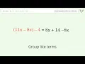Linear equation with one unknown Solve 8x-4 3x 7x x 14 step-by-step solution
