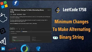 Minimum Changes To Make Alternating Binary String - LeetCode 1758
