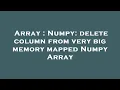 Array Numpy delete column from very big memory mapped Numpy Array
