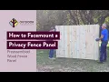 How to Facemount a Privacy Fence Panel
