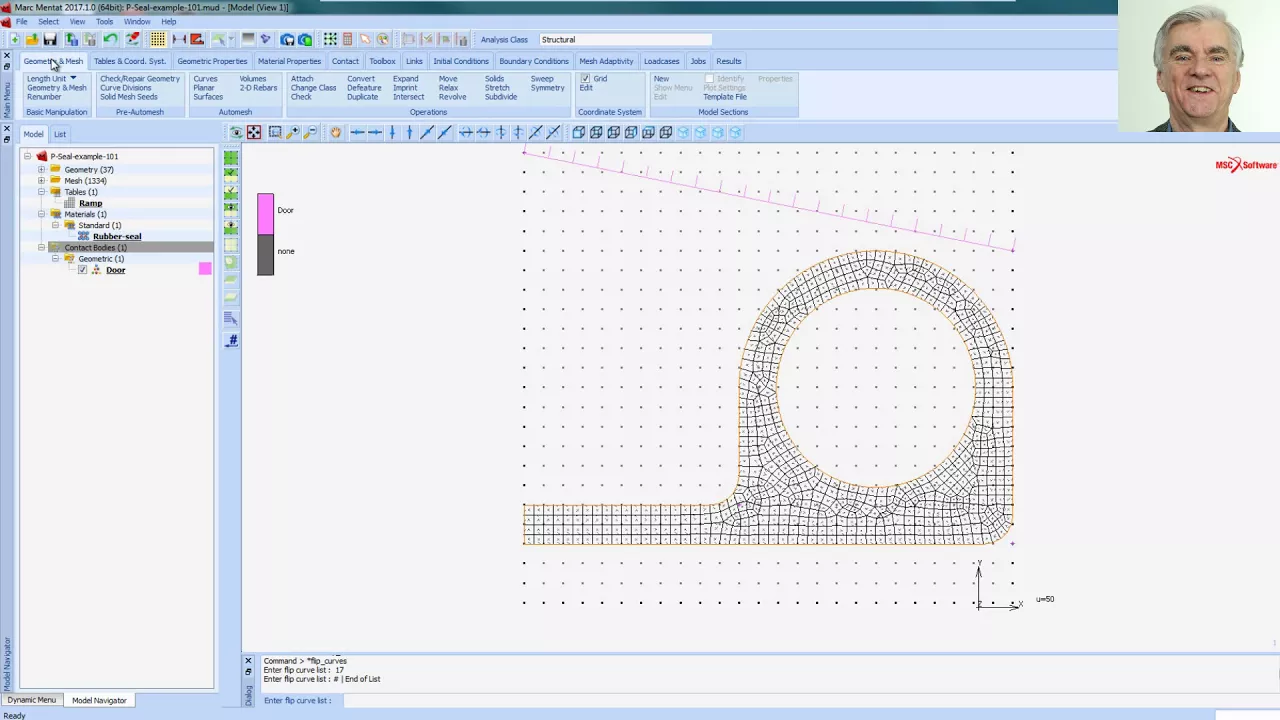 Door Seal Nonlinear FE Analysis using Mentat