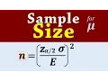 Calculating Sample Size n to Estimate Population Mean for Confidence Intervals
