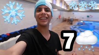 دخلت المسبح درجة الحرارة 7 الله يستر ❄️