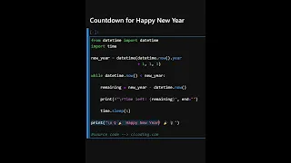 Python Program Countdown for Happy New Year