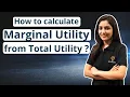 How to calculate Marginal Utility from Total Utility Ecoholics