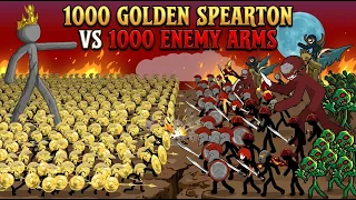 1000 Prisoner Golden Speartons vs 1000 Enemies | Stick War: Legacy New Skin Update  | Full Game