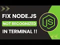 How to Fix Node js Not Recognized in Terminal