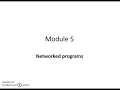 Python Application Programming 17CS664 Module 5 Networked Programs Part