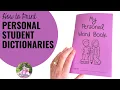 How To Print Personal Student Dictionaries