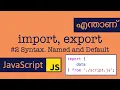 Import Export Syntax Javascript Malayalam Named Default