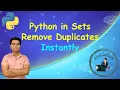 Python Sets Explained for AI Engineers Remove Duplicates Union Intersection Beginner Friendly