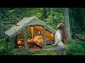 Girl Survives 37 Hours in a Wild Forest with Her Dog Fly Fishing Wood Stove ASMR