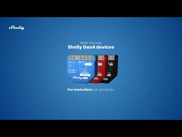 Микромодул Smart реле 1х On/Off 16A с мерител изисква неутрала Shelly 1PM Gen4 - 070717, SHELLY на фона с нови устройства Shelly Gen4.