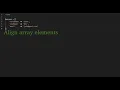 Align Array Elements in Visual Studio Code VSCode