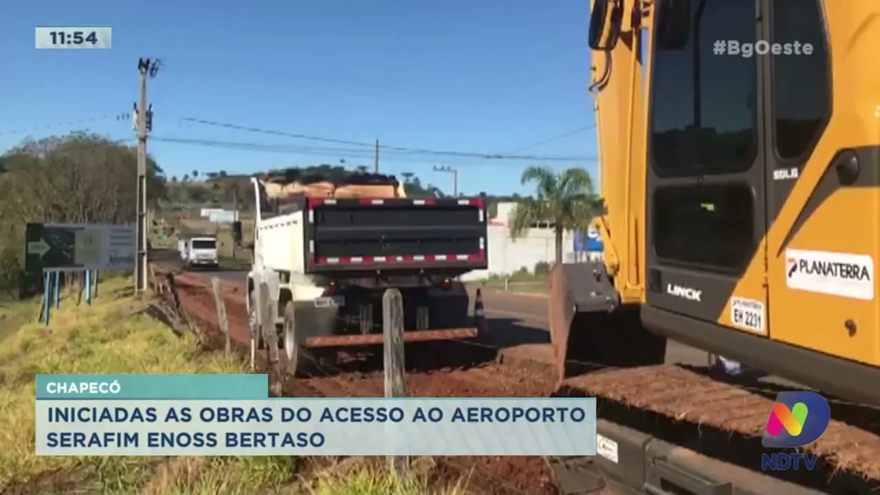 Chapecó: iniciadas as obras do acesso ao Aeroporto Serafim Enoss Bertaso