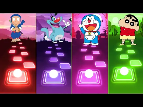 Download MP3 Ninja Hattori vs Oggy vs Doraemon vs Shinchan - Tiles Hop EDM Rush