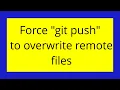 Force git push to overwrite remote files