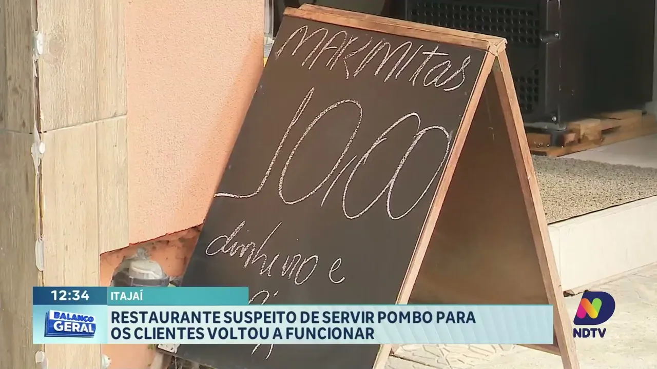 Restaurante suspeito de servir pombo em Itajaí reabre hoje