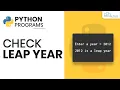 Python Program to Check Leap Year Hindi Python Tutorial