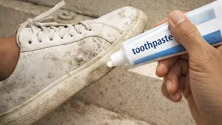 Clean ANY Dirty White Sneakers Without Bleach in 5 Minutes!