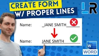 MS Word Create form with proper lines no underscores 1 MINUTE