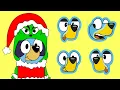 Bluey Grinch Christmas Stickers DIY Make a Face Activity - Bluey Friends AND The Grinch