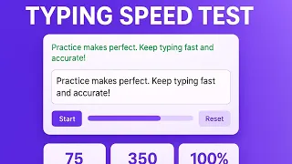 Ultimate Typing Speed Test Website HTML CSS JS Project Auto Start Live Results