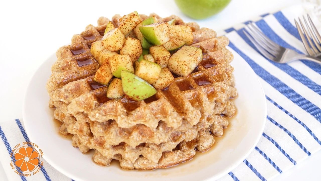 Cinnamon Apple Waffles   Healthy Fall & Back To School Breakfast Ideas   Healthy Grocery Girl