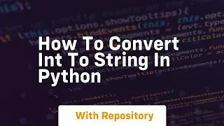 How to convert int to string in python