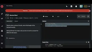 Codewars Shortest Word Python 7 kyu