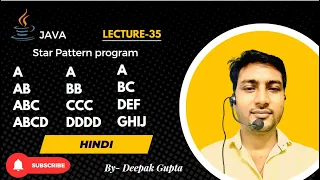 Core Java part 35 Java Pattern Programs Character Alphabet Patterns Using Loops