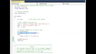Value Returning Functions boolean