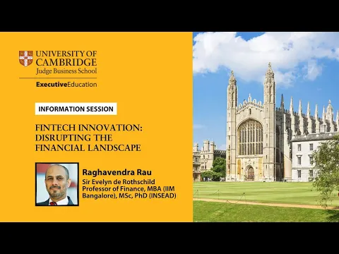Information session on Cambridge Judge Business School’s FinTech Innovation programme