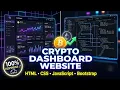 Responsive Crypto Dashboard Website HTML CSS JavaScript Bootstrap Live Crypto UI