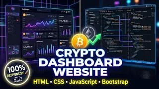 Responsive Crypto Dashboard Website HTML CSS JavaScript Bootstrap Live Crypto UI