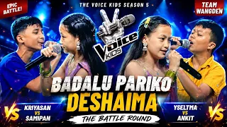 kriyasan vs samipan vs ankit battle round team wangden the voice of kids season 5 thevoiceofnepal