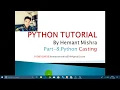 Python Type Casting in Hindi Hemant Mishra Python Tutorial Part 8