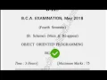 2018 Dcrust BCA 4th Sem Object Oriented Programming Question Paper