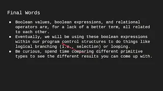 C Programming - 3 1 Boolean Expressions and Relation Operators