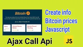Bitcoin Price Project Javascript API Html Css Vanilla Javascript