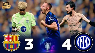 ملخص كامل برشلونة 4 3 انتر ميلان إياب نصف نهائي دوري الأبطال 2025 تعليق حفيظ الدراجي 4k 