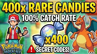 SECRET CODES for 400x Rare Candies 100 Catch Rate in Pokemon Radical Red