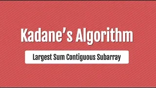 Largest Sum Contiguous Subarray GeeksforGeeks