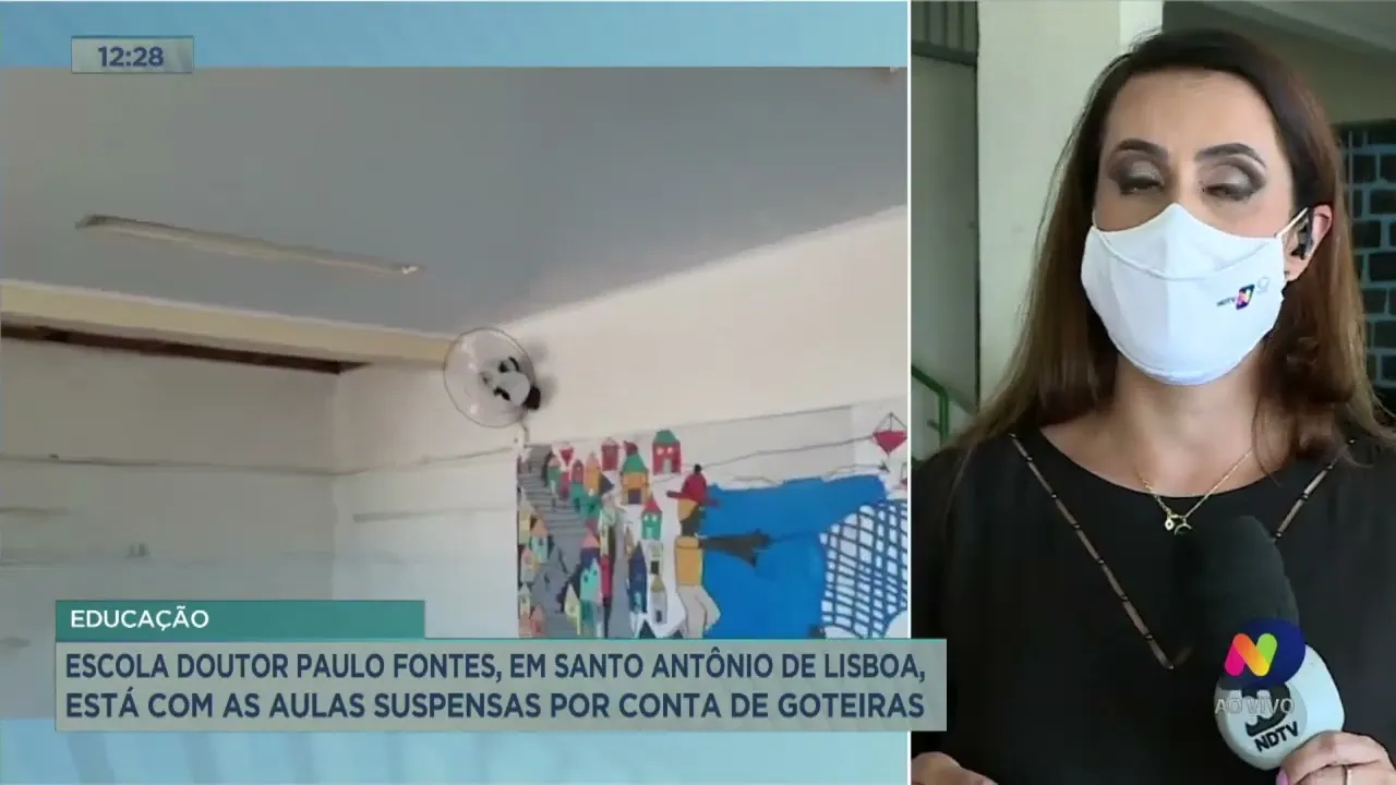Escola Doutor Paulo Fontes está com as aulas suspensas por conta de goteiras