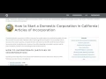 How to Start a Corporation in California CA Secretary of State