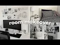aesthetic room makeover pinterest inspired black and white minimal theme manga wall