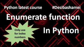 enumerate function in Python Explained Python Tutorials For Absolute Beginners In Hindi