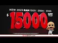 Get 15k Off a New Ram 1500 2500 or 3500 at the All New Milton Ruben Chrysler Dodge Jeep Ram